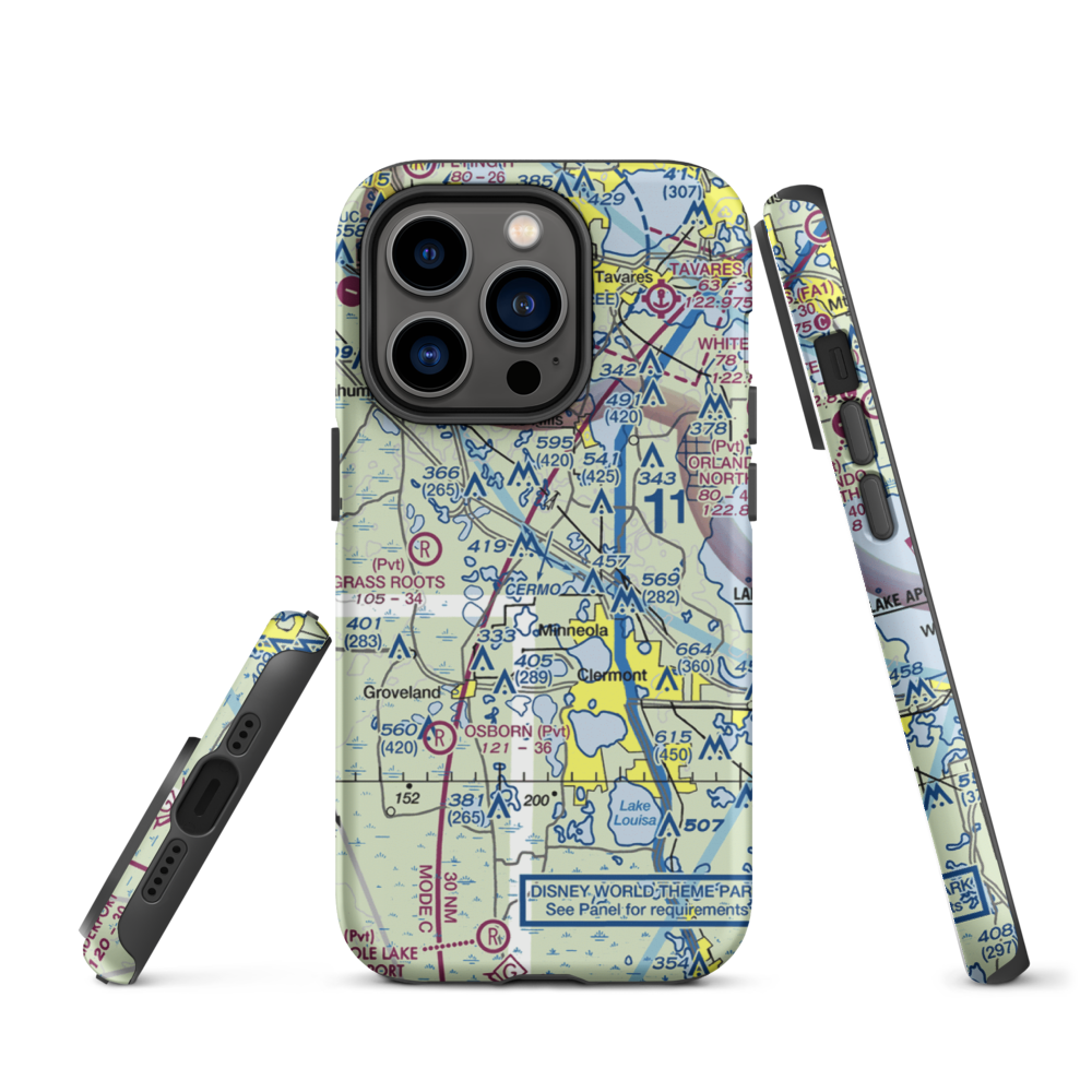 Florida Flying Gators Airport (3FD4) VFR Sectional  Tough iPhone Case iPhone 14 Pro model shown