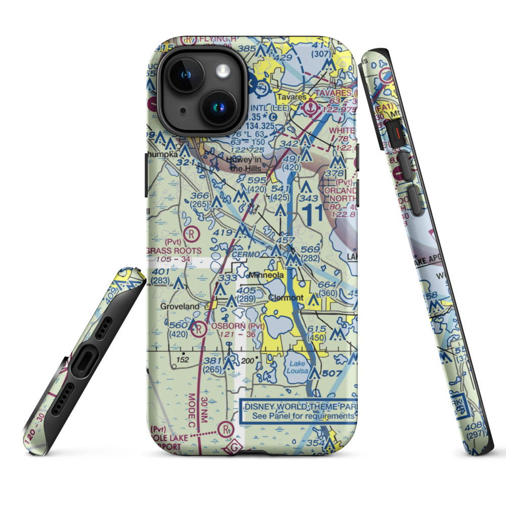 Florida Flying Gators Airport (3FD4) VFR Sectional  Tough iPhone Case iPhone 15 Plus model shown