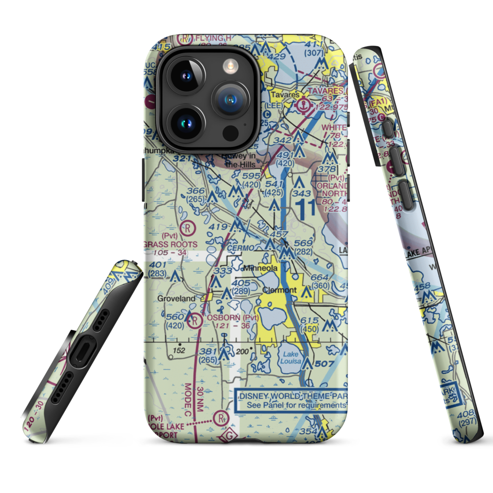 Florida Flying Gators Airport (3FD4) VFR Sectional  Tough iPhone Case iPhone 15 Pro Max model shown