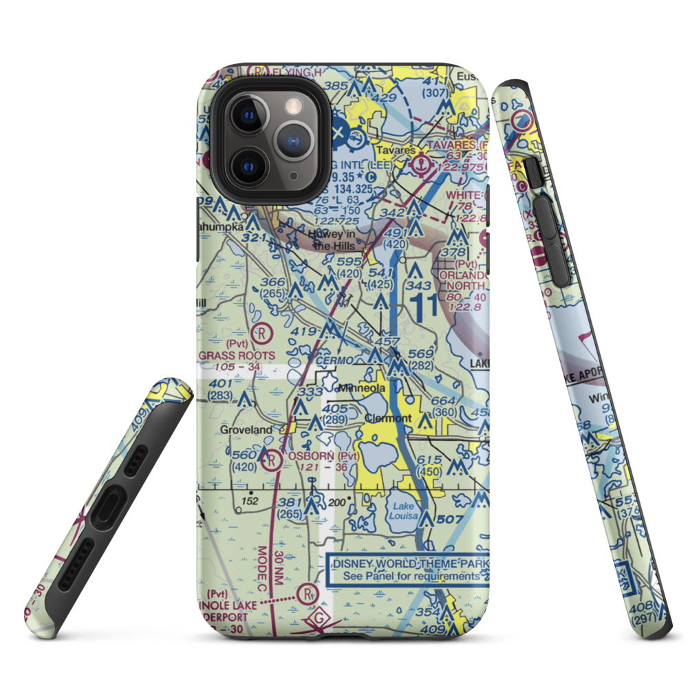 Florida Flying Gators Airport (3FD4) VFR Sectional  Tough iPhone Case iPhone 11 Pro Max model shown