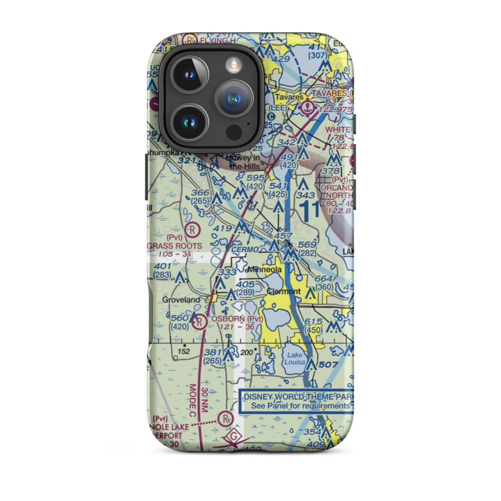Florida Flying Gators Airport (3FD4) VFR Sectional  Tough iPhone Case iPhone 16 Pro Max model shown