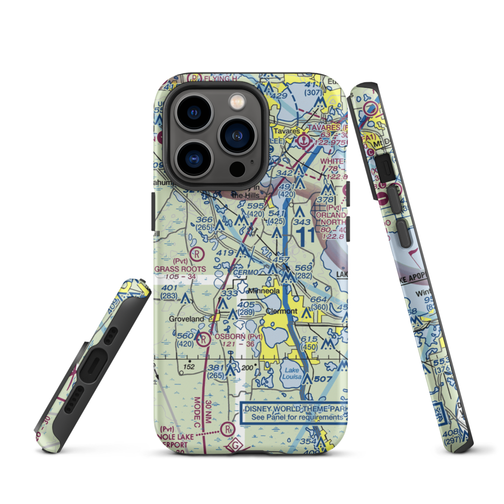 Florida Flying Gators Airport (3FD4) VFR Sectional  Tough iPhone Case iPhone 13 Pro model shown