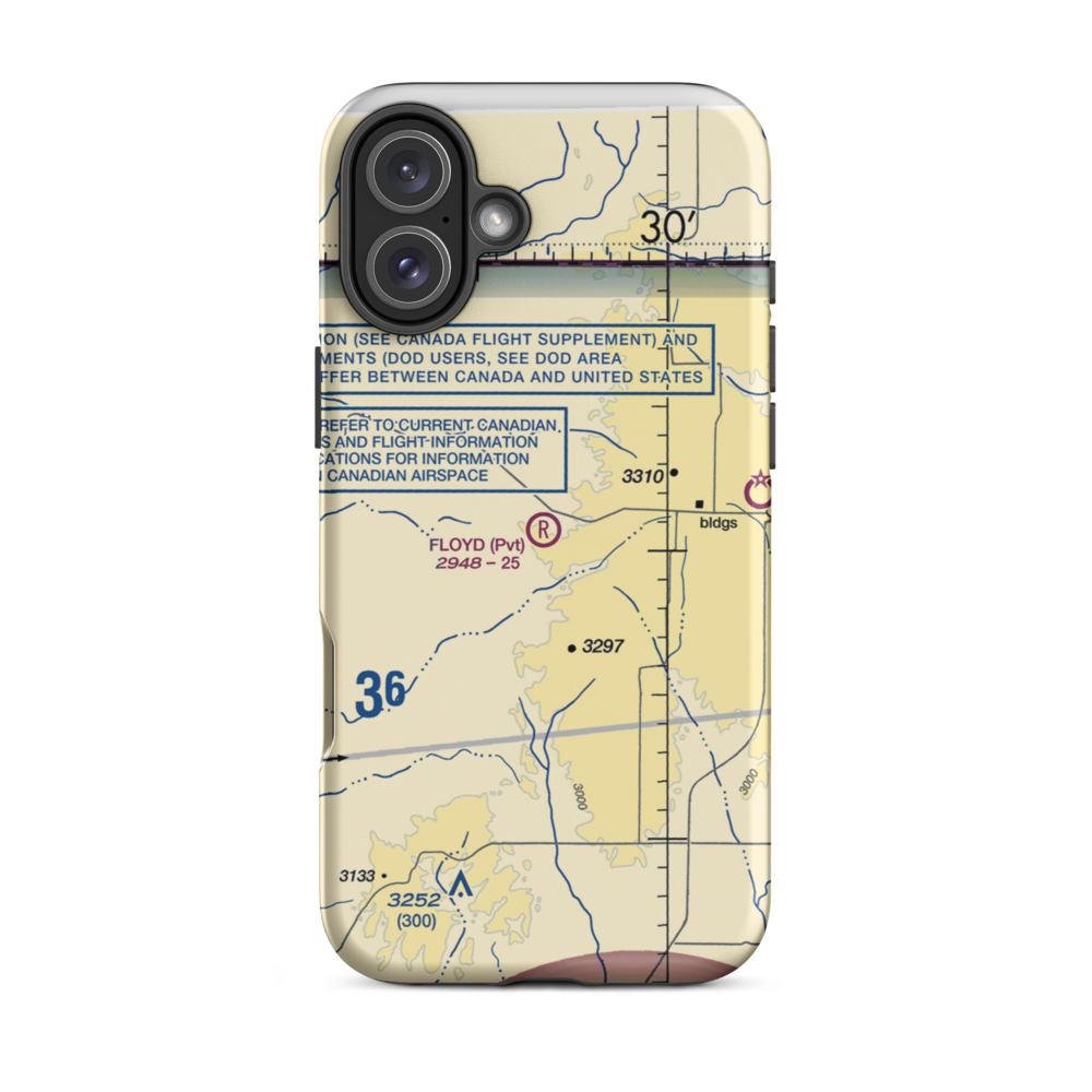 Floyd Ranch Airport (MT09) VFR Sectional  Tough iPhone Case iPhone 16 Plus model shown