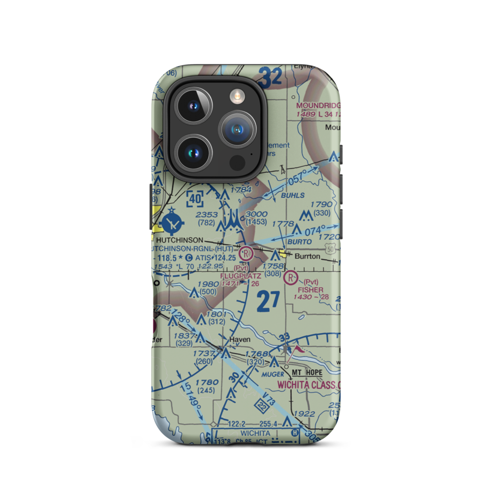 Flugplatz Airport (30KS) VFR Sectional  Tough iPhone Case iPhone 16 Pro model shown
