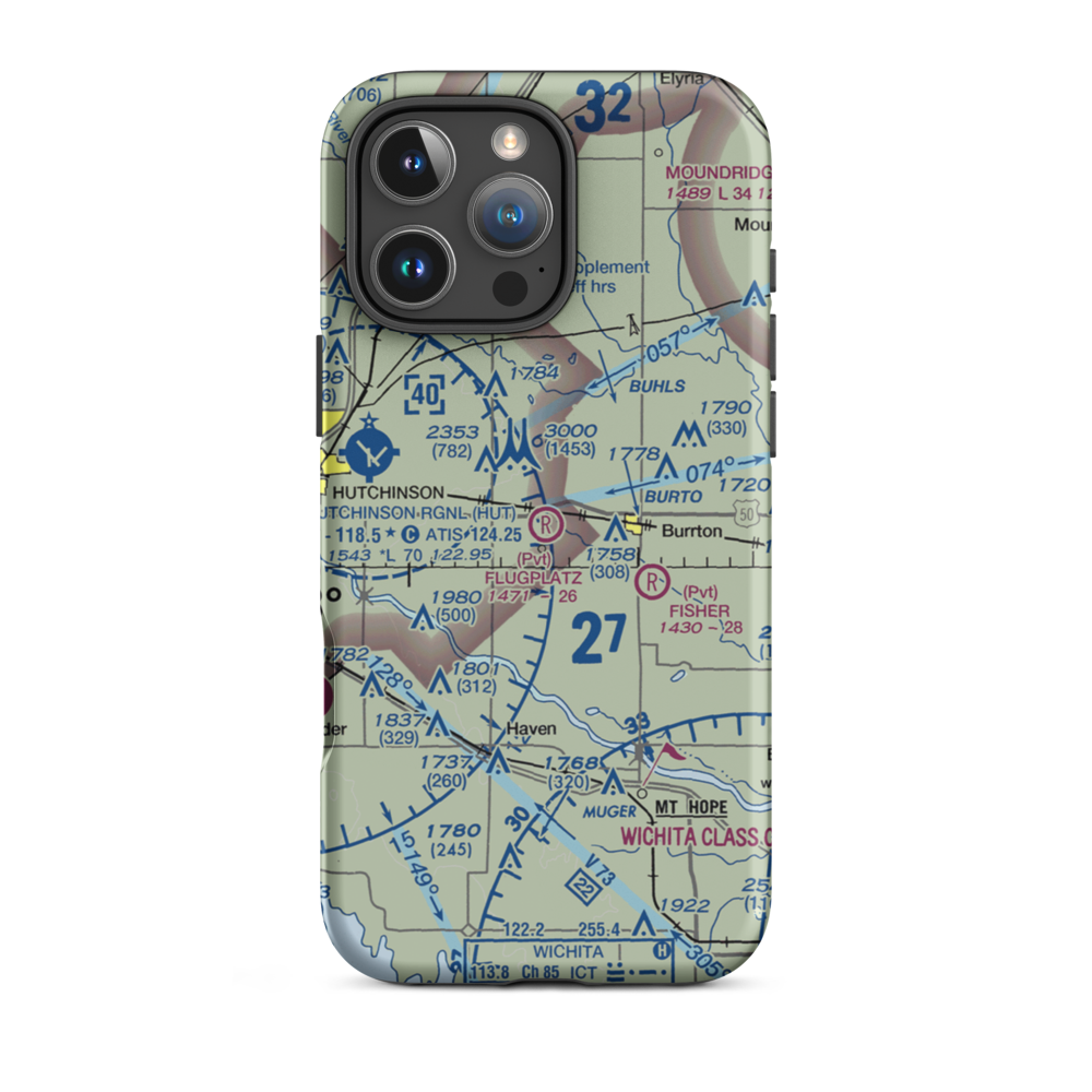 Flugplatz Airport (30KS) VFR Sectional  Tough iPhone Case iPhone 16 Pro Max model shown