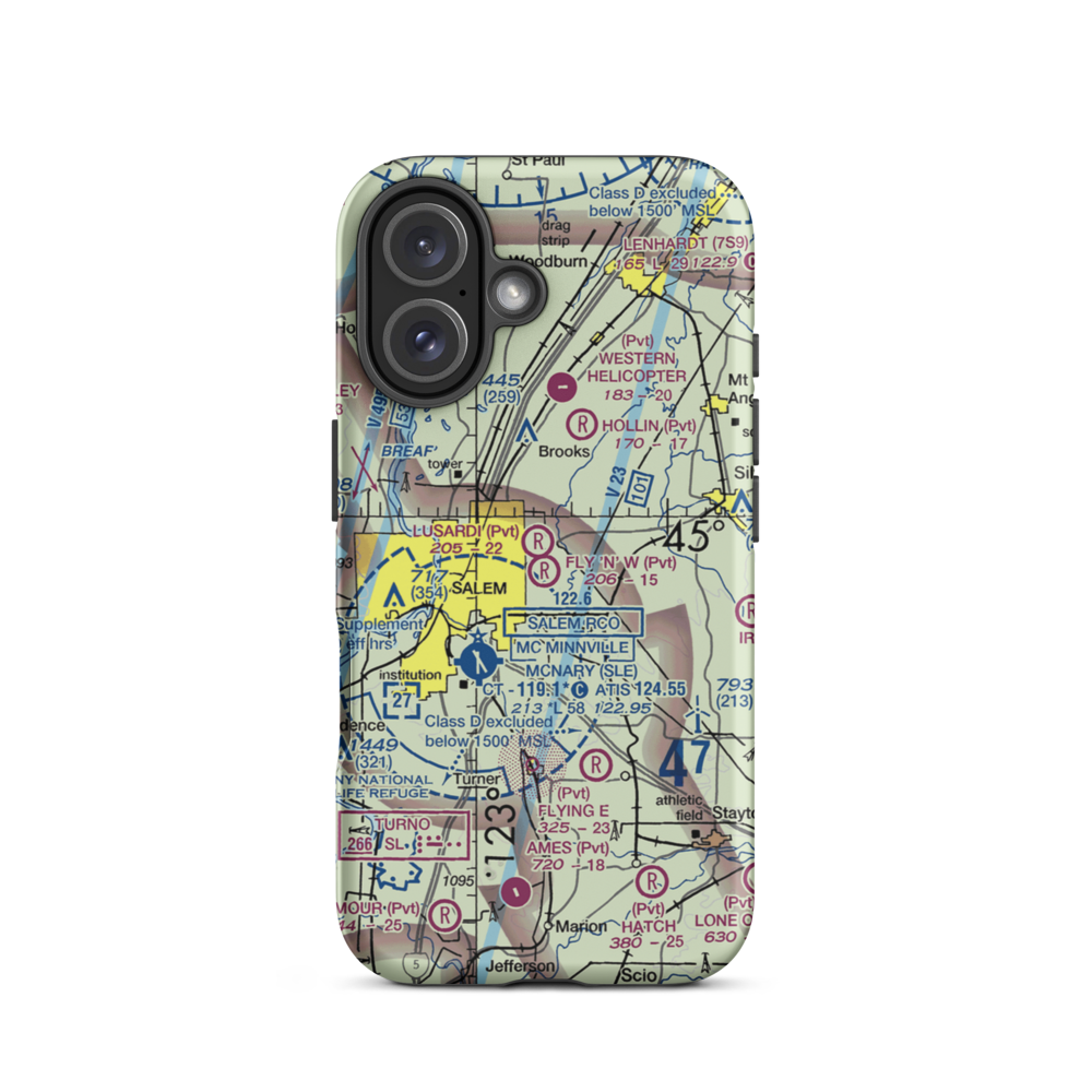 Fly 'N' W Airport (4OR5) VFR Sectional  Tough iPhone Case iPhone 16 model shown