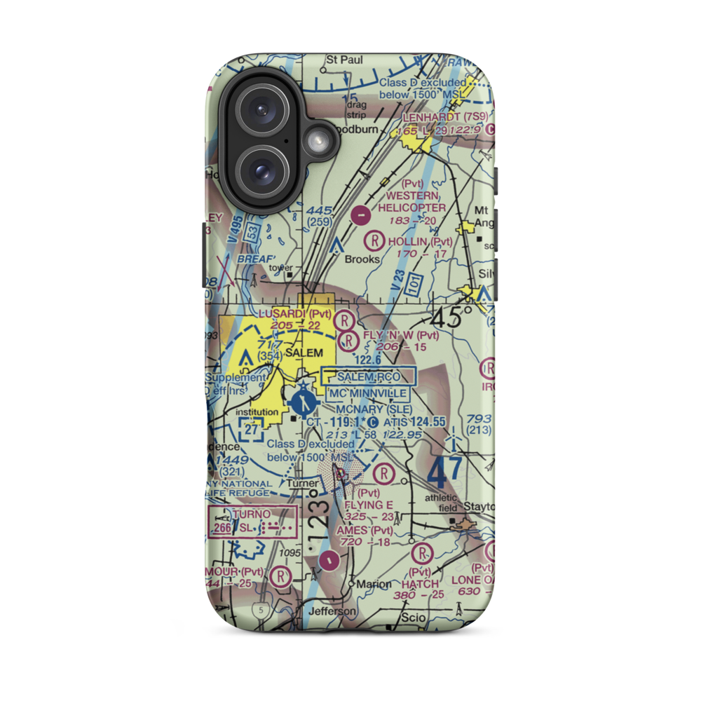 Fly 'N' W Airport (4OR5) VFR Sectional  Tough iPhone Case iPhone 16 Plus model shown