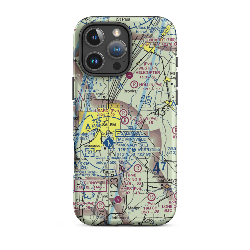 Fly 'N' W Airport (4OR5) VFR Sectional  Tough iPhone Case iPhone 16 Pro Max model shown