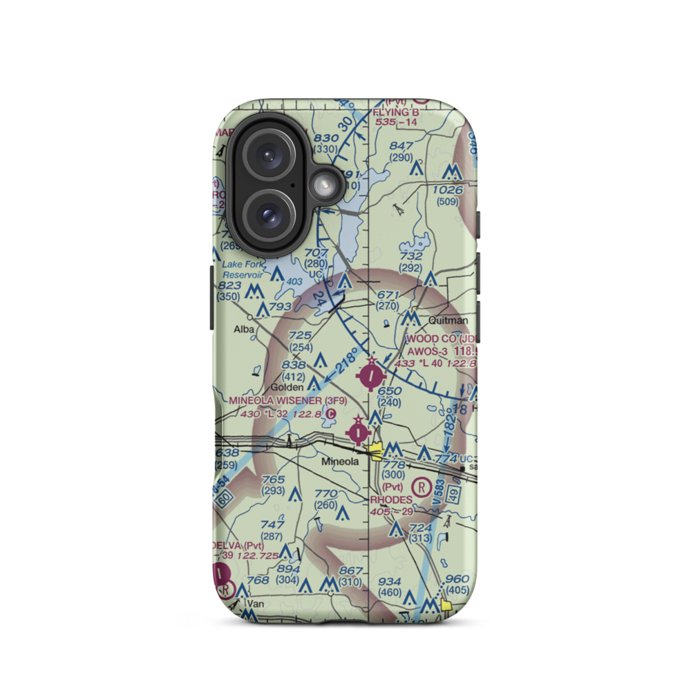 Fly 1 On Airport (XA90) VFR Sectional  Tough iPhone Case iPhone 16 model shown