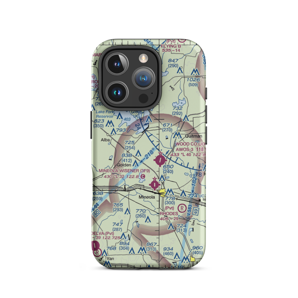 Fly 1 On Airport (XA90) VFR Sectional  Tough iPhone Case iPhone 16 Pro model shown