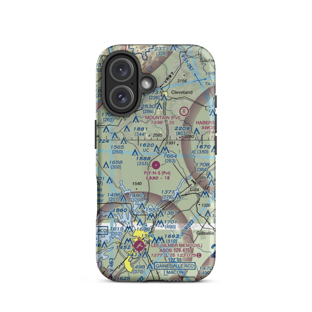 Fly-N-S Ranch Airport (GA09) VFR Sectional  Tough iPhone Case iPhone 16 model shown