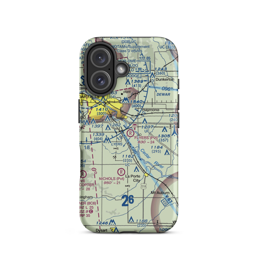 Flyers Airport (10IA) VFR Sectional  Tough iPhone Case iPhone 16 model shown