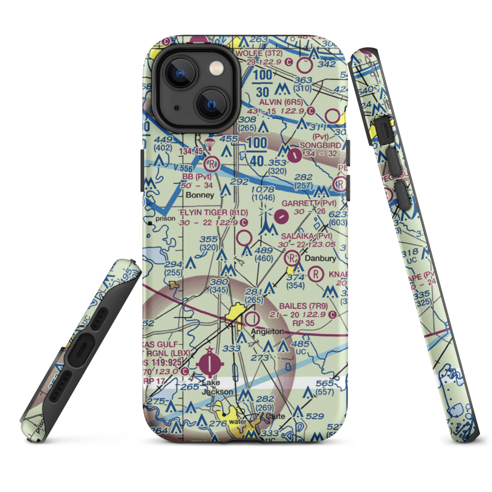 Flyin Tiger Airport (81D) VFR Sectional  Tough iPhone Case iPhone 14 Plus model shown