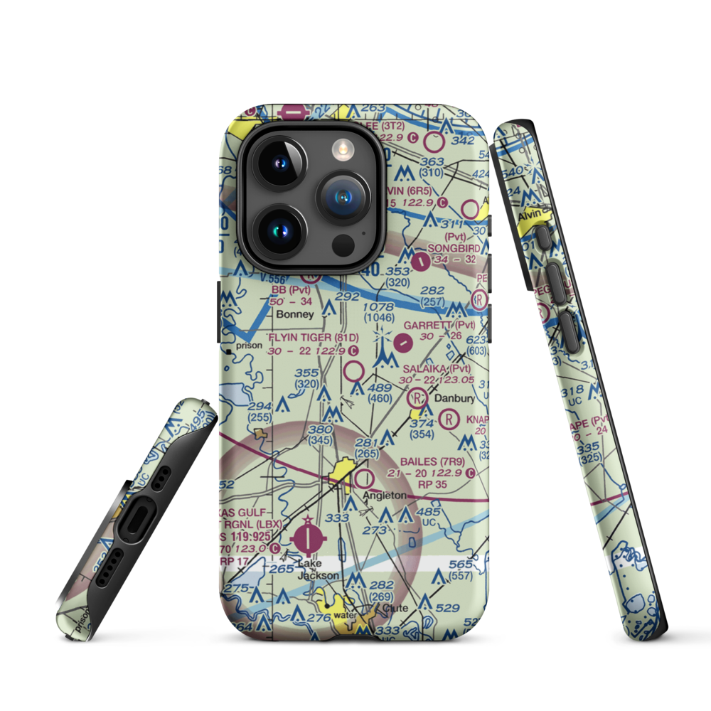 Flyin Tiger Airport (81D) VFR Sectional  Tough iPhone Case iPhone 15 Pro model shown