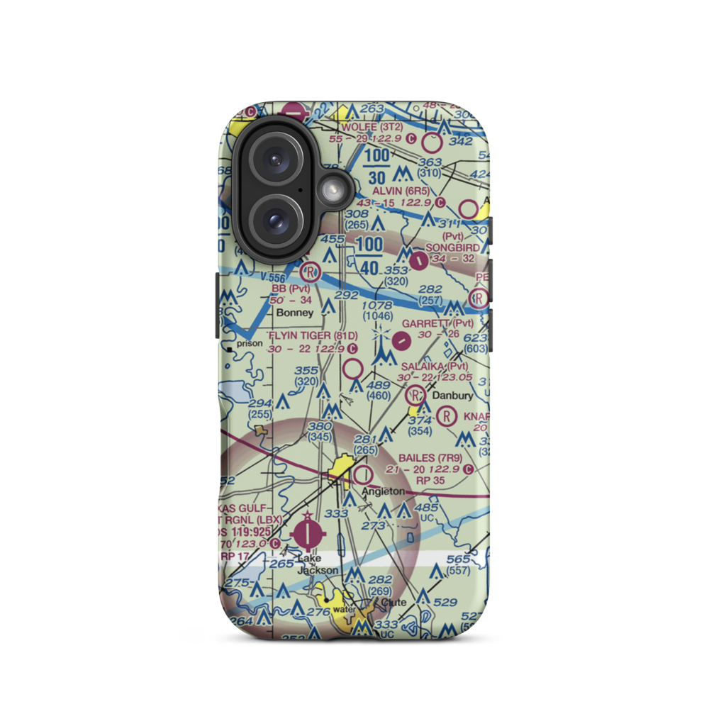 Flyin Tiger Airport (81D) VFR Sectional  Tough iPhone Case iPhone 16 model shown