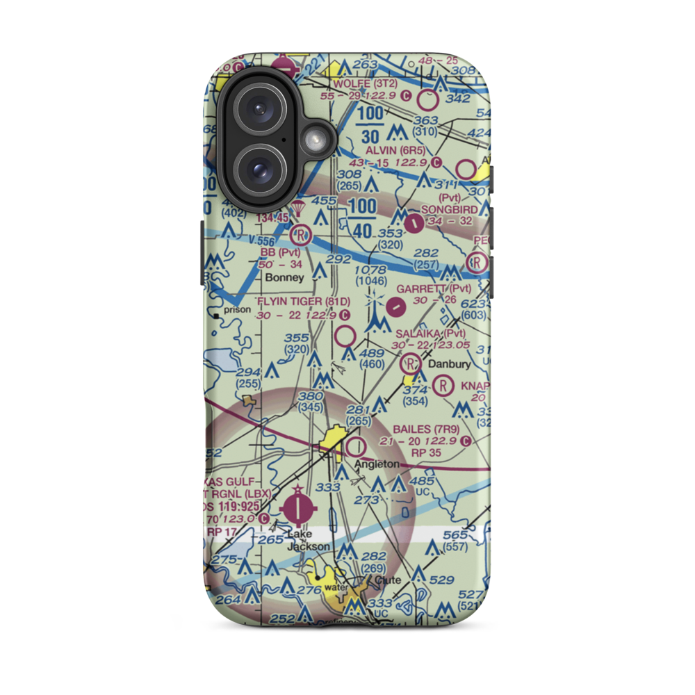Flyin Tiger Airport (81D) VFR Sectional  Tough iPhone Case iPhone 16 Plus model shown