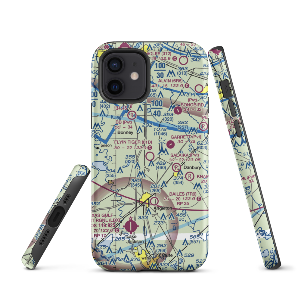Flyin Tiger Airport (81D) VFR Sectional  Tough iPhone Case iPhone 12 model shown