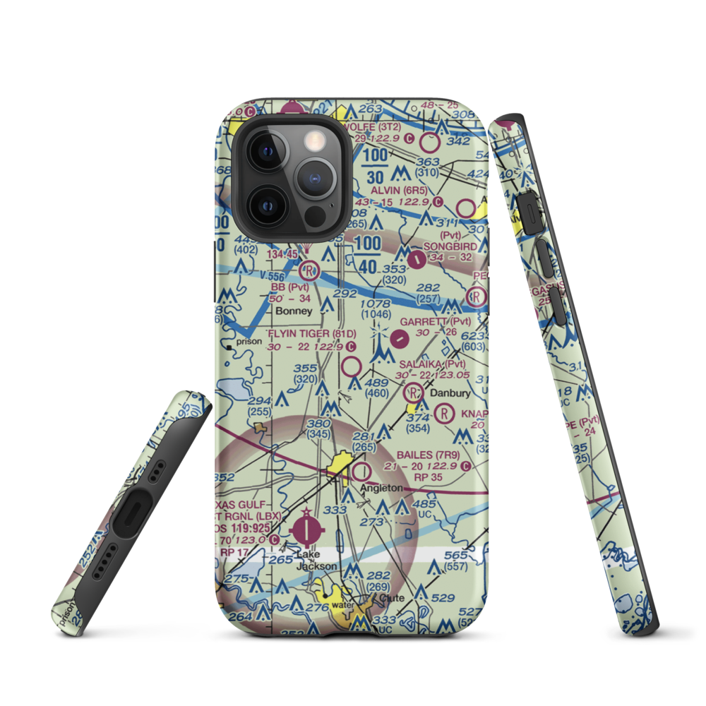 Flyin Tiger Airport (81D) VFR Sectional  Tough iPhone Case iPhone 12 Pro model shown