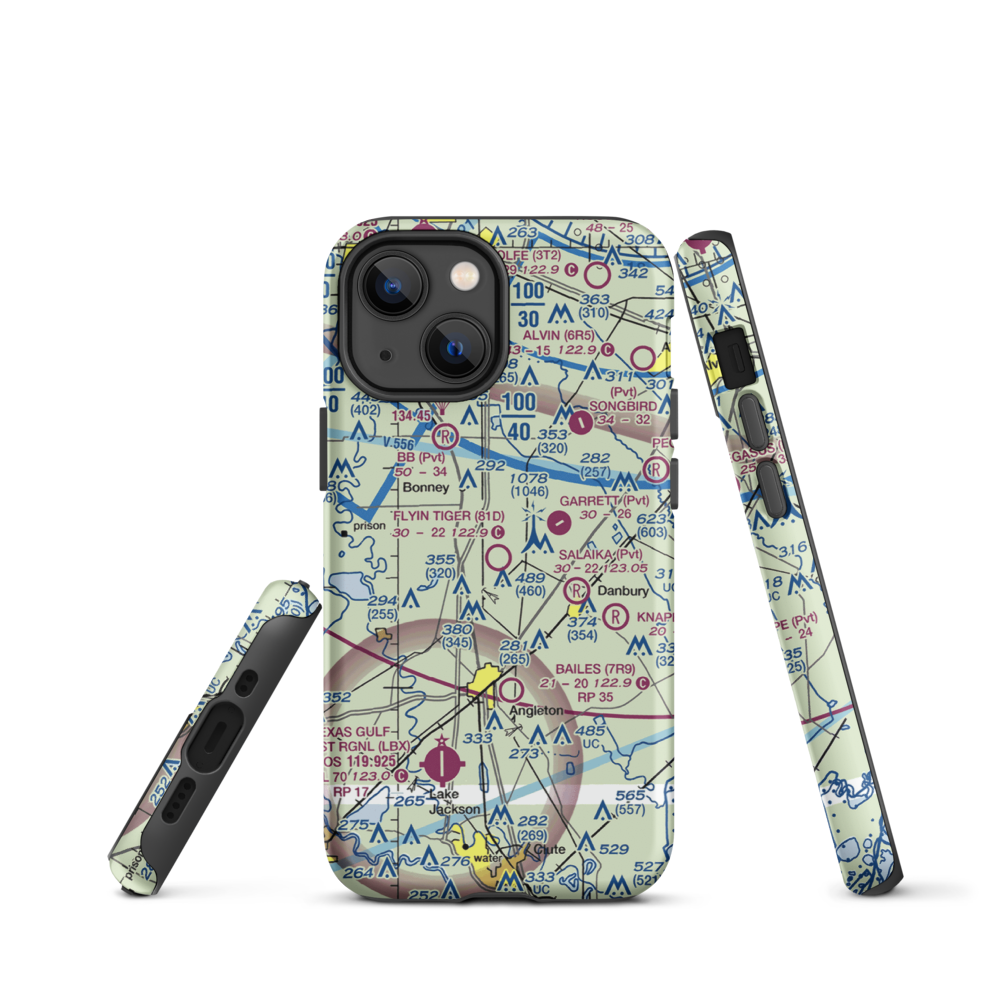 Flyin Tiger Airport (81D) VFR Sectional  Tough iPhone Case iPhone 13 mini model shown