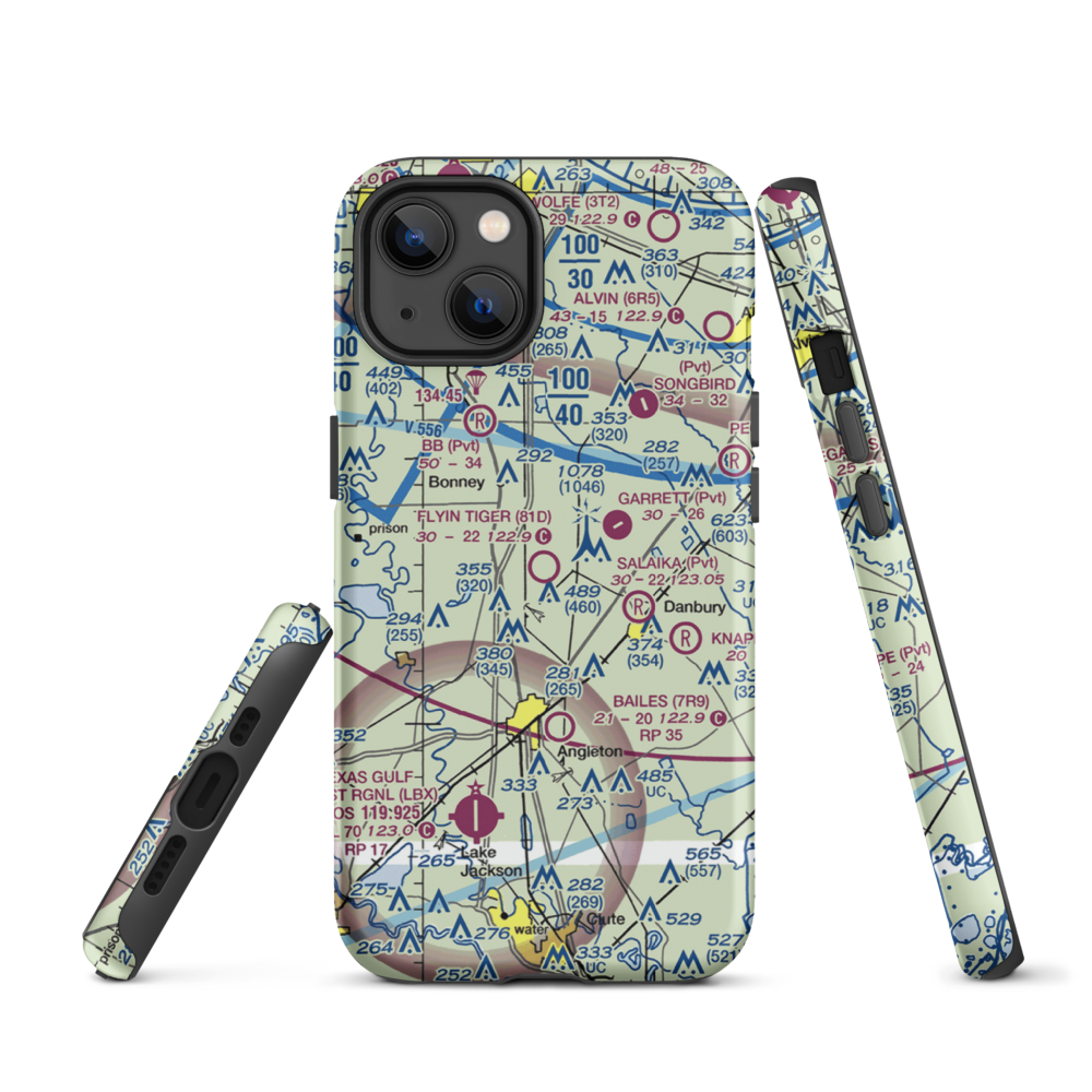 Flyin Tiger Airport (81D) VFR Sectional  Tough iPhone Case iPhone 13 model shown