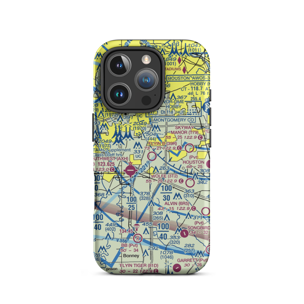 Flyin' B Airport (39R) VFR Sectional  Tough iPhone Case iPhone 16 Pro model shown