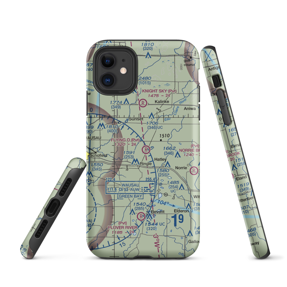 Flying 'O' Airport (3WI4) VFR Sectional  Tough iPhone Case iPhone 11 model shown