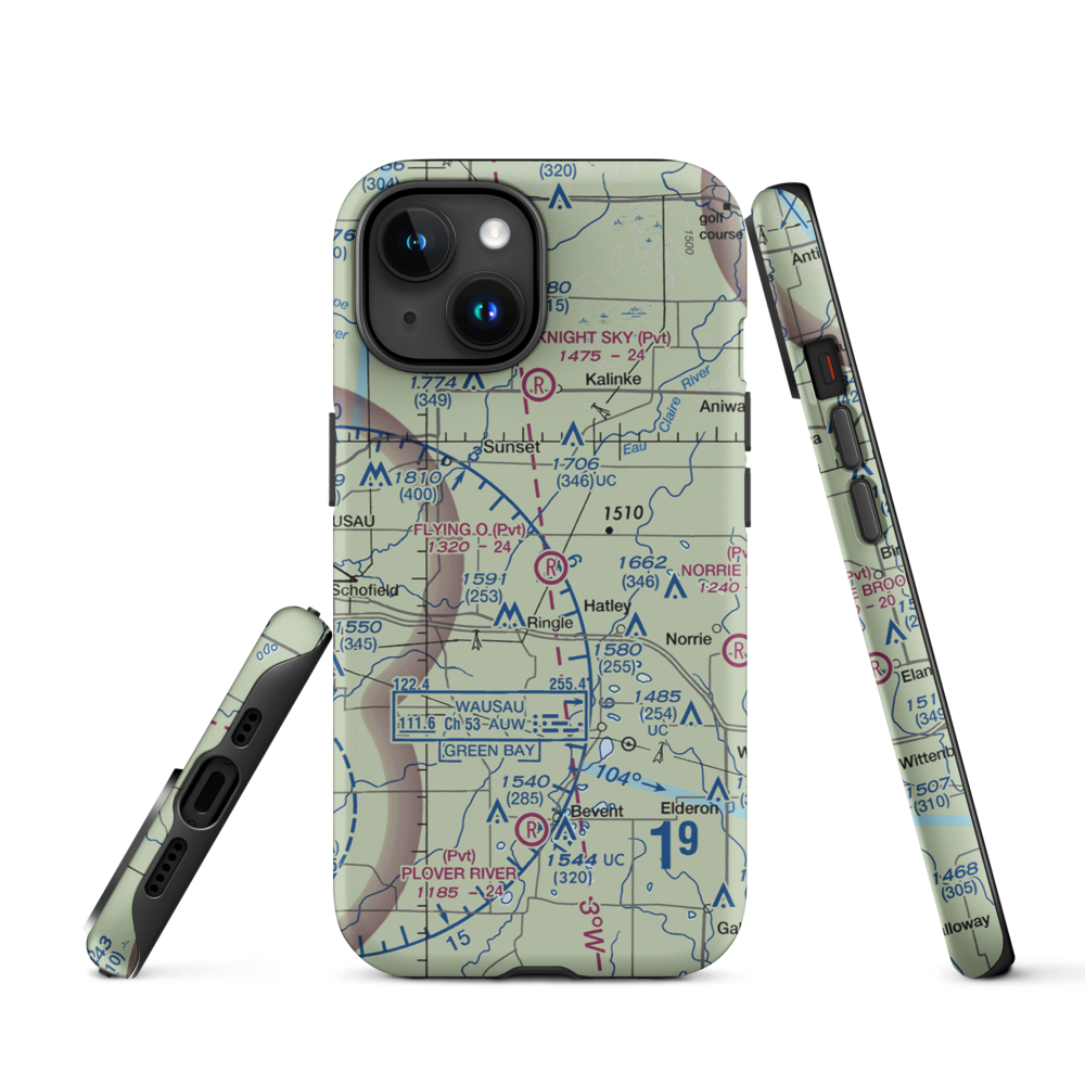 Flying 'O' Airport (3WI4) VFR Sectional  Tough iPhone Case iPhone 15 model shown