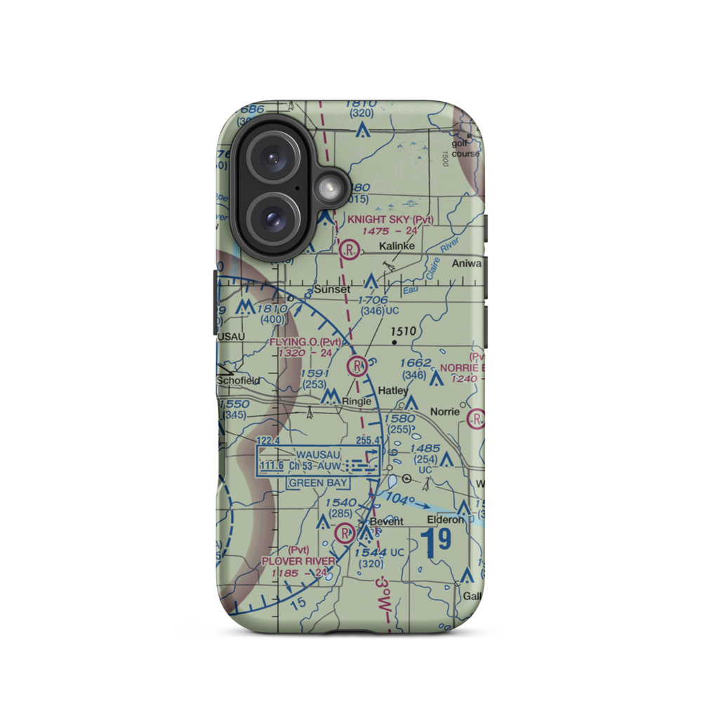 Flying 'O' Airport (3WI4) VFR Sectional  Tough iPhone Case iPhone 16 model shown