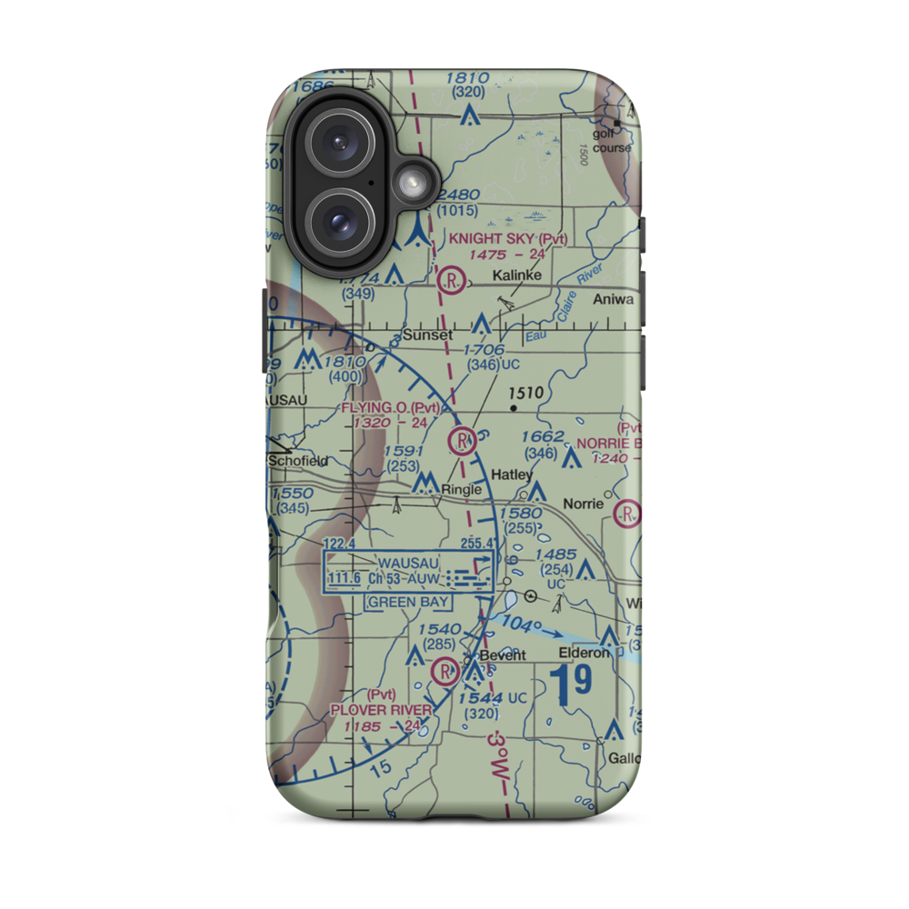 Flying 'O' Airport (3WI4) VFR Sectional  Tough iPhone Case iPhone 16 Plus model shown