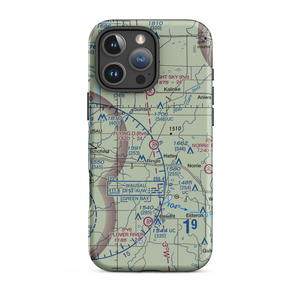 Flying 'O' Airport (3WI4) VFR Sectional  Tough iPhone Case iPhone 16 Pro Max model shown