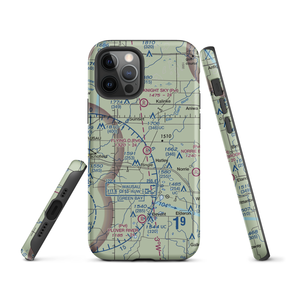 Flying 'O' Airport (3WI4) VFR Sectional  Tough iPhone Case iPhone 12 Pro model shown