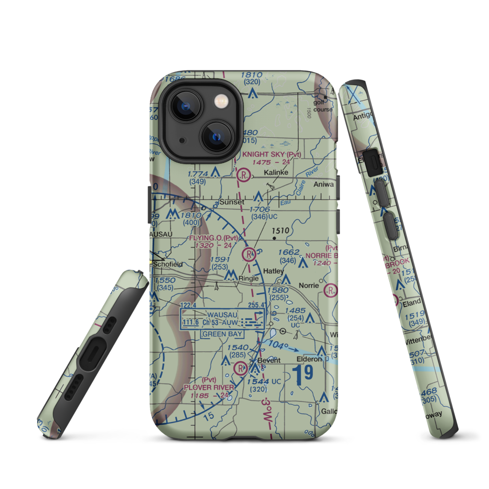 Flying 'O' Airport (3WI4) VFR Sectional  Tough iPhone Case iPhone 13 model shown
