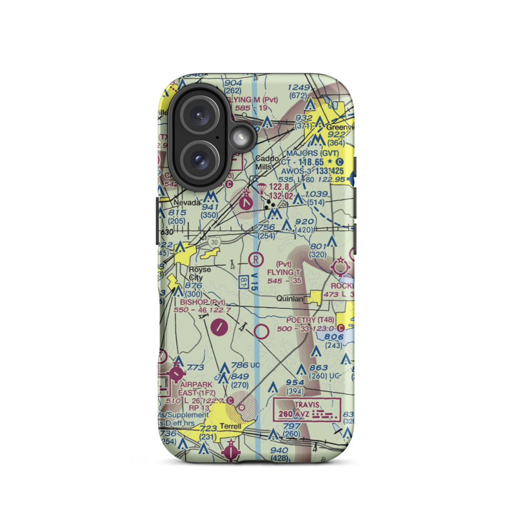 Flying 'T' Ranch Airport (18TX) VFR Sectional  Tough iPhone Case iPhone 16 model shown