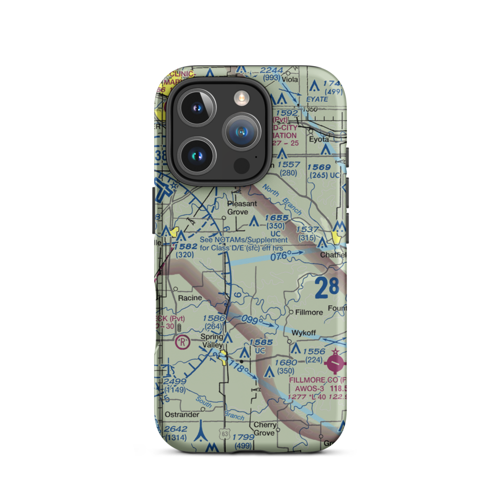 Flying A Airport (2C4) VFR Sectional  Tough iPhone Case iPhone 16 Pro model shown