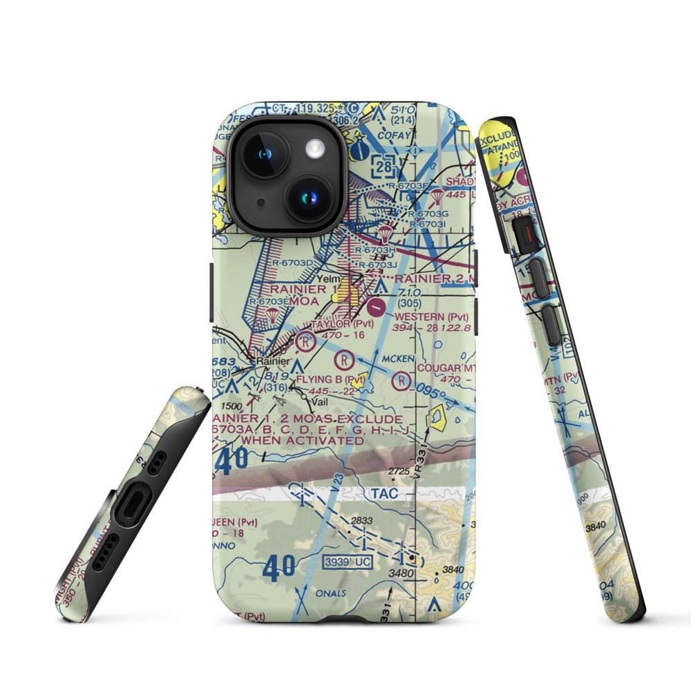 Flying B Airport (8WA0) VFR Sectional  Tough iPhone Case iPhone 15 model shown