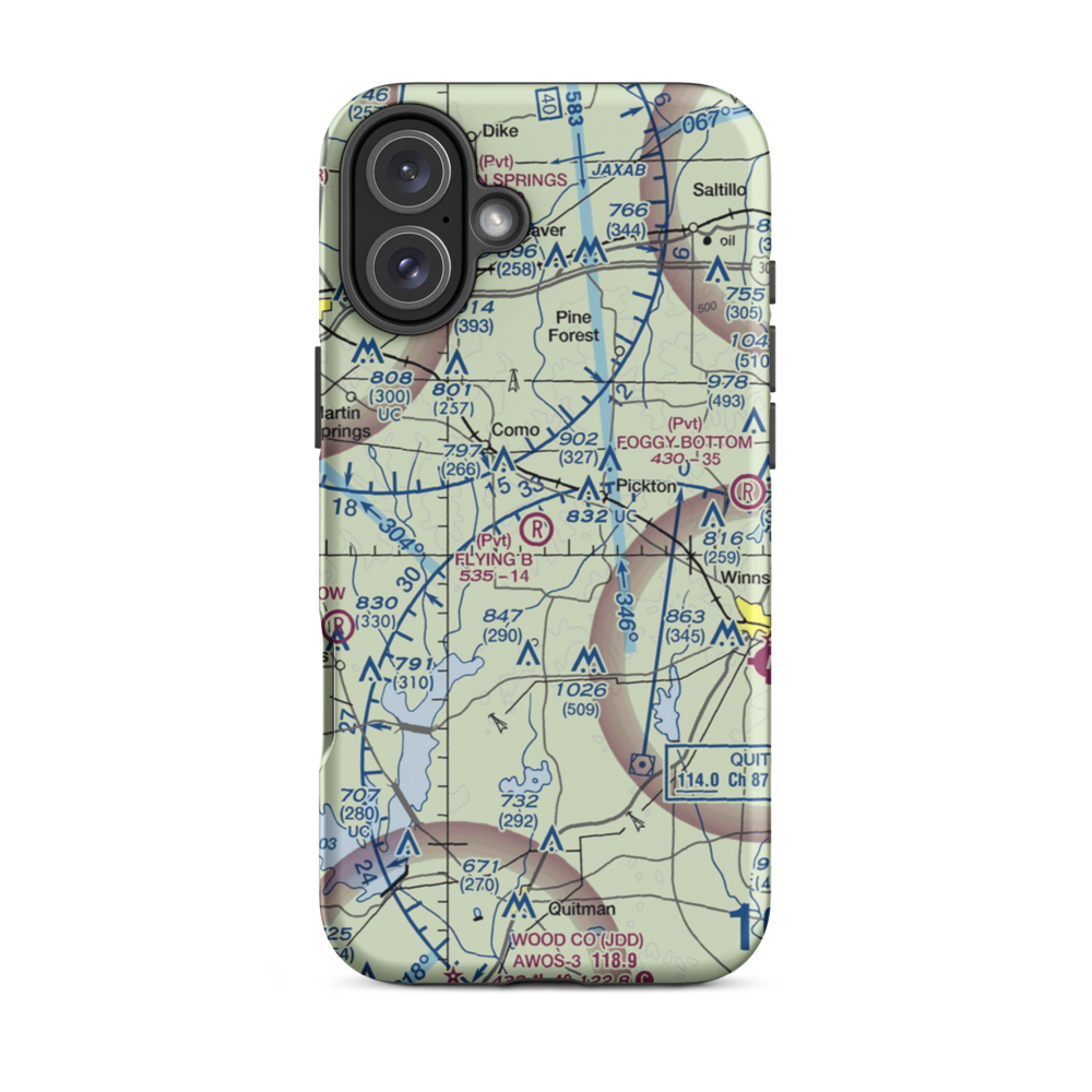 Flying B Airport (TS54) VFR Sectional  Tough iPhone Case iPhone 16 Plus model shown