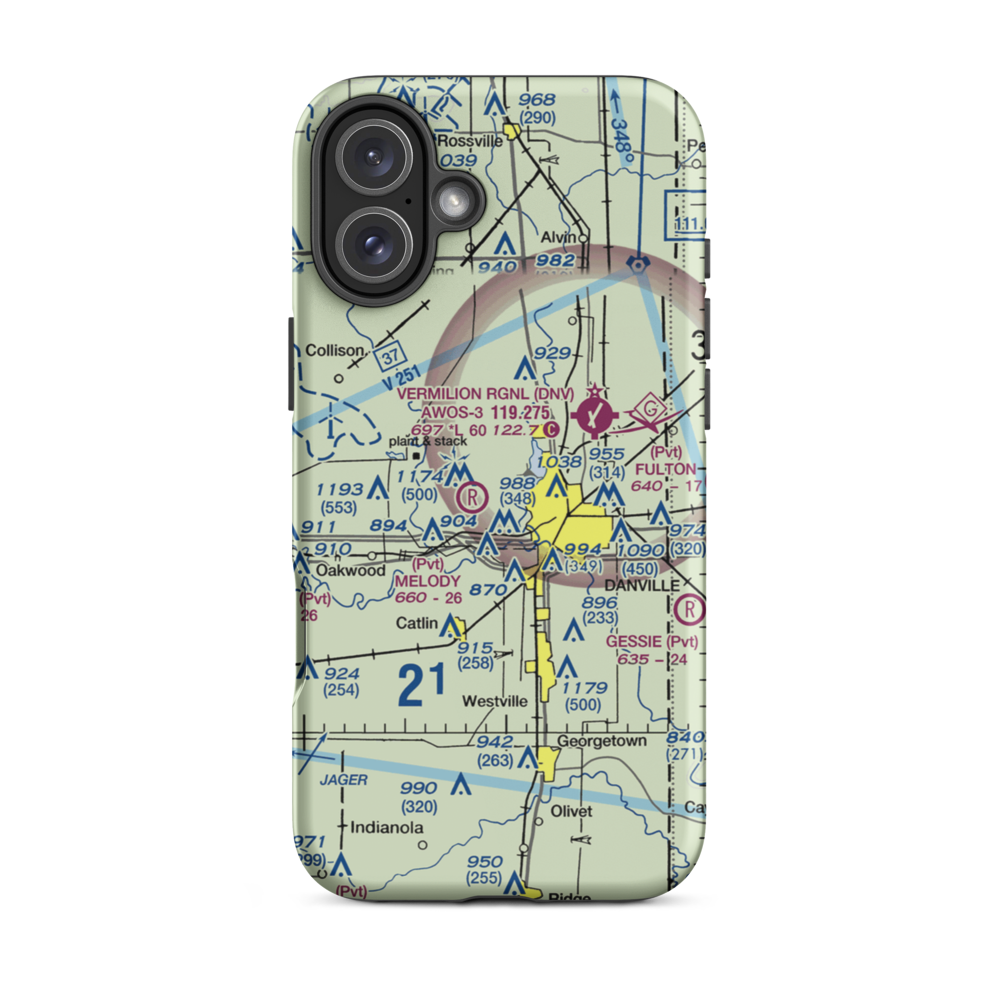Flying B Ranch Airport (0IL3) VFR Sectional  Tough iPhone Case iPhone 16 Plus model shown