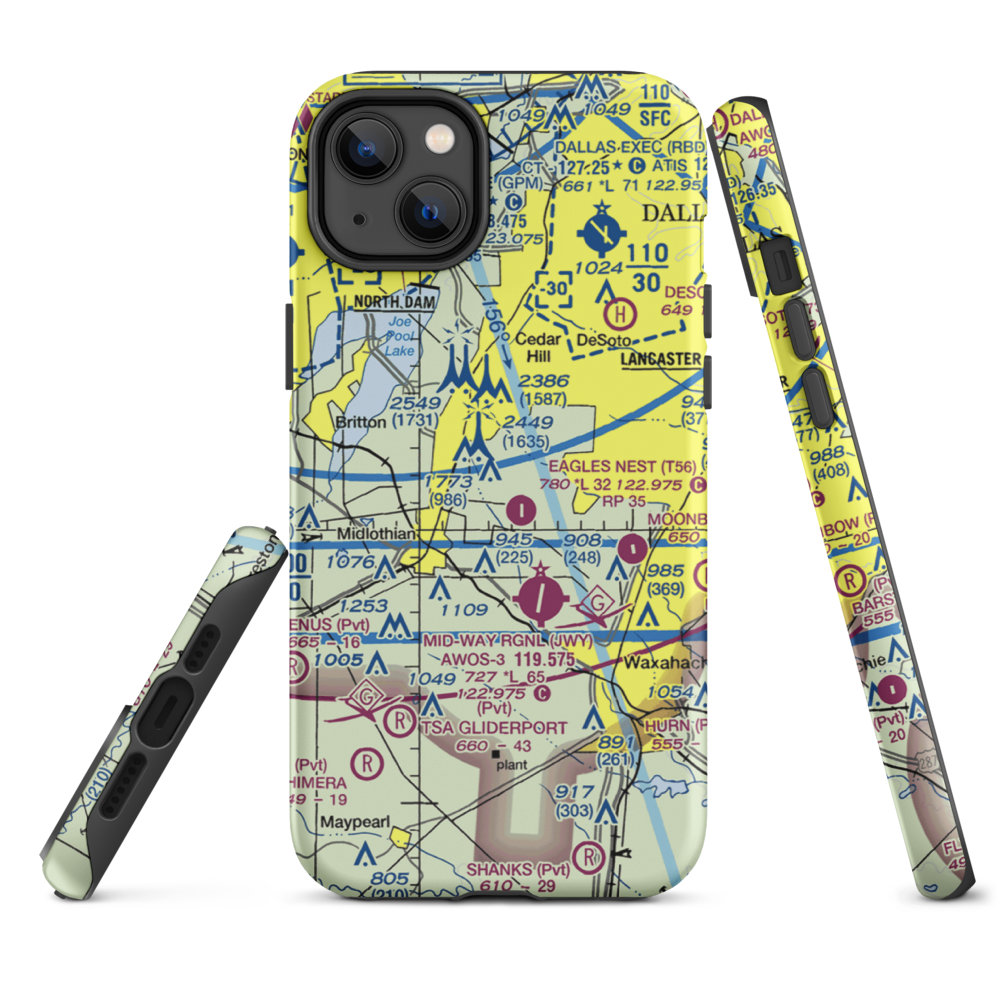 Flying B Ranch Airport (TS71) VFR Sectional  Tough iPhone Case iPhone 14 Plus model shown