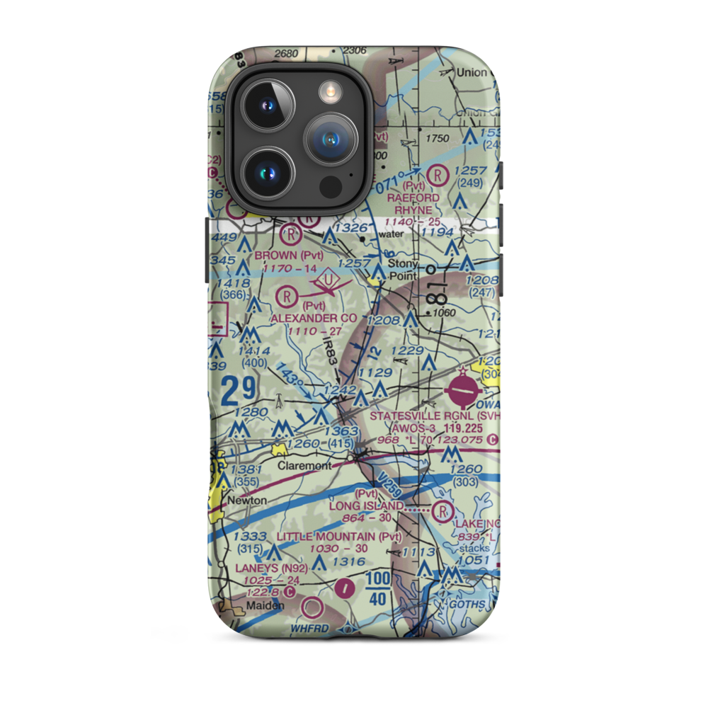 Flying Bj Airport (3NC5) VFR Sectional  Tough iPhone Case iPhone 16 Pro Max model shown