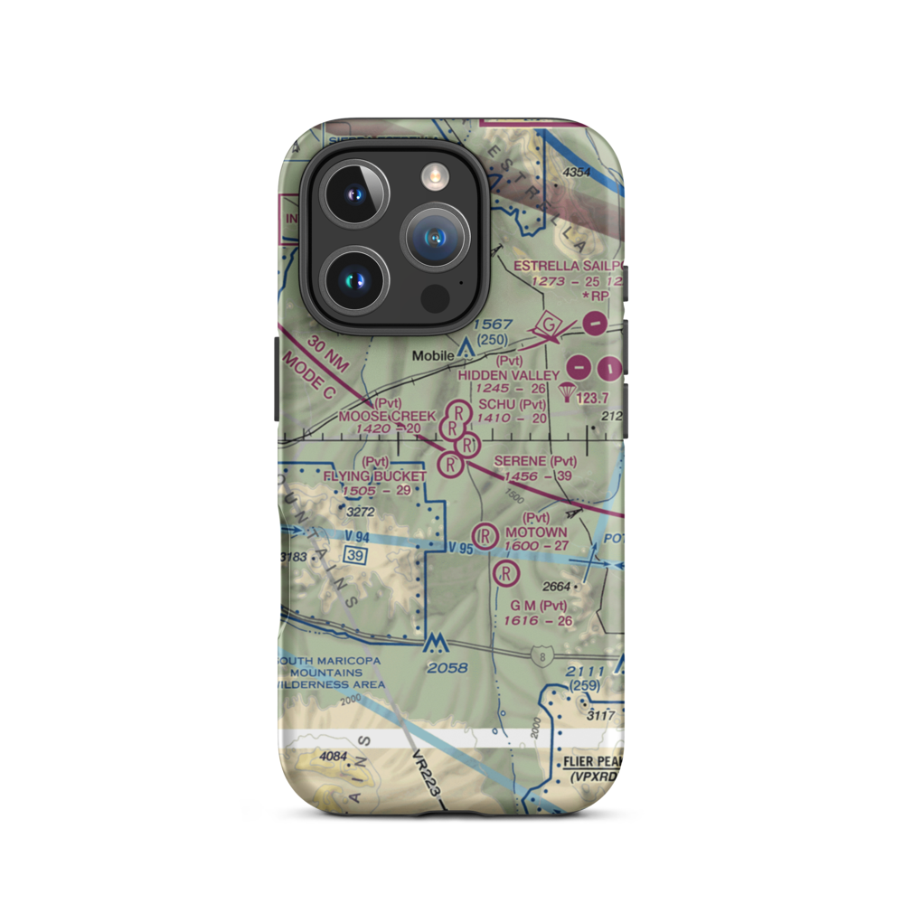 Flying Bucket Ranch Airport (0AZ4) VFR Sectional  Tough iPhone Case iPhone 16 Pro model shown