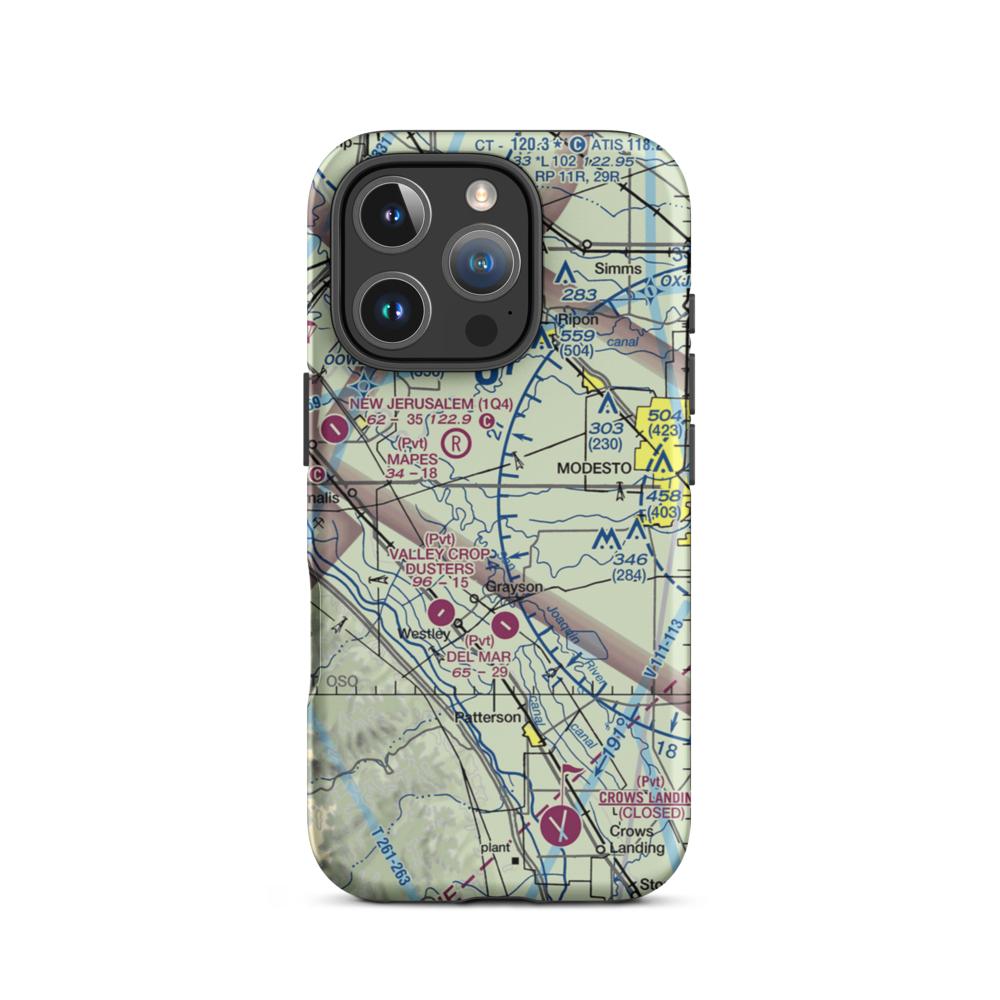 Flying Bull Airport (CN44) VFR Sectional  Tough iPhone Case iPhone 16 Pro model shown