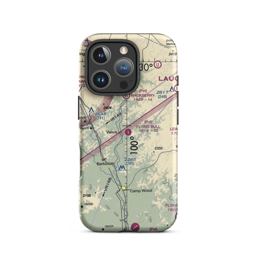 Flying Bull Ranch Airport (TA52) VFR Sectional  Tough iPhone Case iPhone 16 Pro model shown