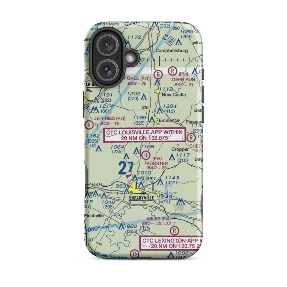 Flying C Farms Airport (6KY3) VFR Sectional  Tough iPhone Case iPhone 16 Plus model shown