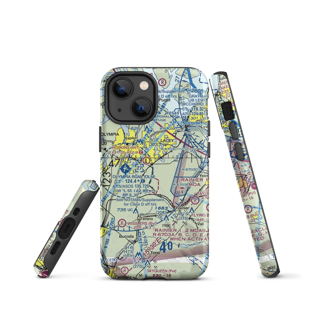 Flying Carpet Airport (3WA9) VFR Sectional  Tough iPhone Case iPhone 13 mini model shown