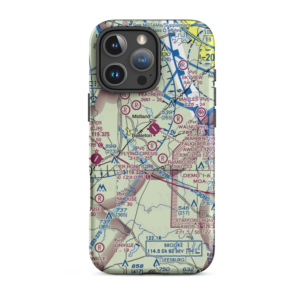 Flying Circus Aerodrome (3VA3) VFR Sectional  Tough iPhone Case iPhone 16 Pro Max model shown