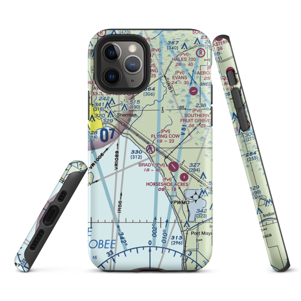 Flying Cow Air Ranch Airport (FD39) VFR Sectional  Tough iPhone Case iPhone 11 Pro model shown