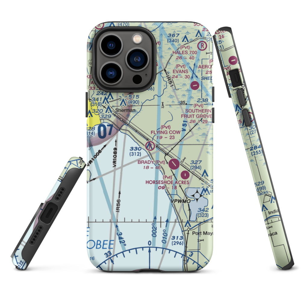 Flying Cow Air Ranch Airport (FD39) VFR Sectional  Tough iPhone Case iPhone 13 Pro Max model shown