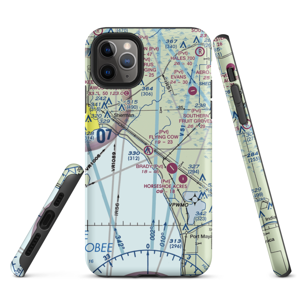 Flying Cow Air Ranch Airport (FD39) VFR Sectional  Tough iPhone Case iPhone 11 Pro Max model shown