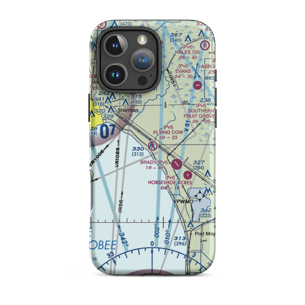 Flying Cow Air Ranch Airport (FD39) VFR Sectional  Tough iPhone Case iPhone 16 Pro Max model shown
