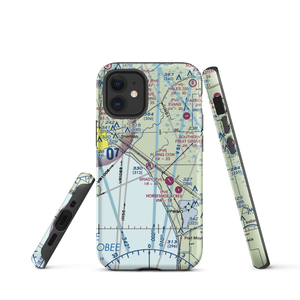 Flying Cow Air Ranch Airport (FD39) VFR Sectional  Tough iPhone Case iPhone 12 mini model shown